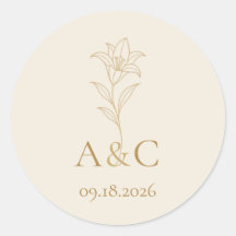 Envelope de casamento em marfim e champanhe Lírio