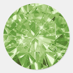 Adesivo Redondo Envelope de Convite de Pedra Preciosa Peridot Embr