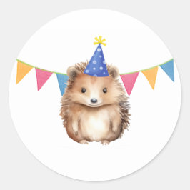 Adesivo Redondo Envelope de convite para aniversário de Cachorro