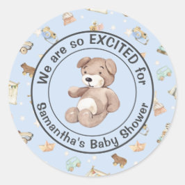 Adesivo Redondo Envelope de Convite para Chá Baby Boy (20)