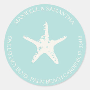 Adesivo Redondo Envelope de Endereço de Devolução Casamento de 