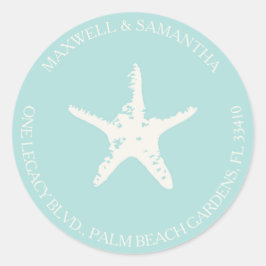 Adesivo Redondo Envelope de Endereço de Devolução Casamento de Pra