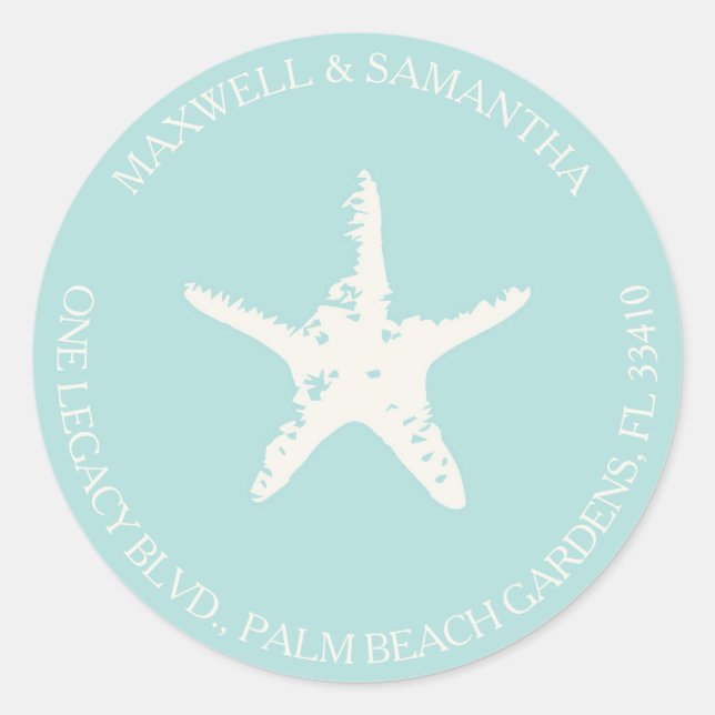 Adesivo Redondo Envelope de Endereço de Devolução Casamento de Pra (Frente)