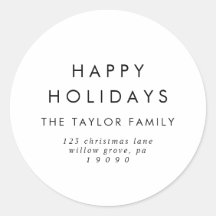 Envelope de Endereço de Regresso de Feriados Feliz