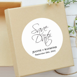 Adesivo Redondo Envelope de Noivado Save The Date Elegante