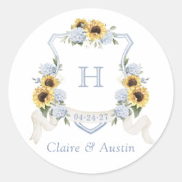 Adesivo Redondo Envelope de repouso do sol Dosagem azul Hydrangea