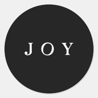 Adesivo Redondo Envelope de script JOY ou quebra de presente preto