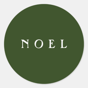 Adesivo Redondo Envelope de script NOEL ou Gift Wrap Verde