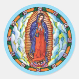 Adesivo Redondo Envelope de Vidro da Nossa Senhora de Guadalupe
