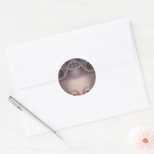Adesivo Redondo envelope detalhado do retrato vintage Marie Antoin