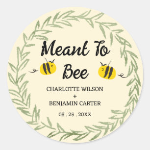 Adesivo Redondo Envelope e Favor de Casamento Cute Meant To Bee