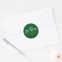 Envelope Elegante de Natal Verde e Branco