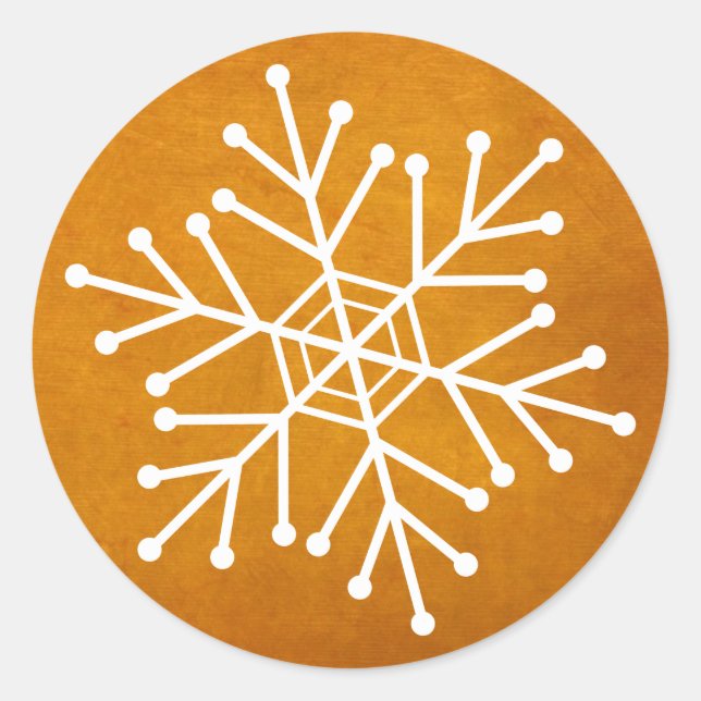 Adesivo Redondo Envelope Floco de Neve Feriado ou Selos Presentes (Frente)