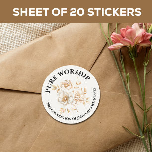 Adesivo Redondo Envelope JW da Convenção sobre o Culto Puro de 202