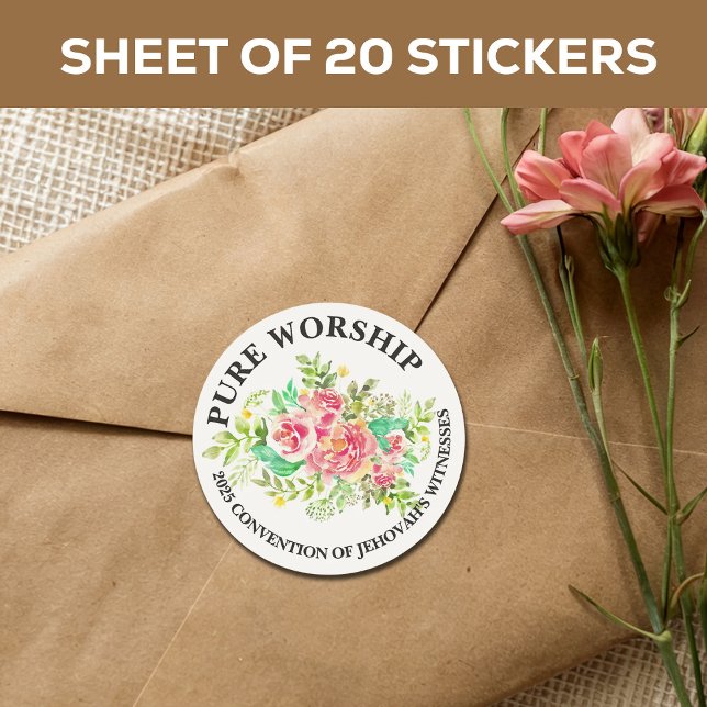 Adesivo Redondo Envelope JW da Convenção sobre o Culto Puro de 202 (Criador carregado)