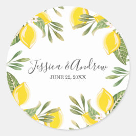 Adesivo Redondo Envelope Lemon Wedding Seal Summer Sticker Citrus