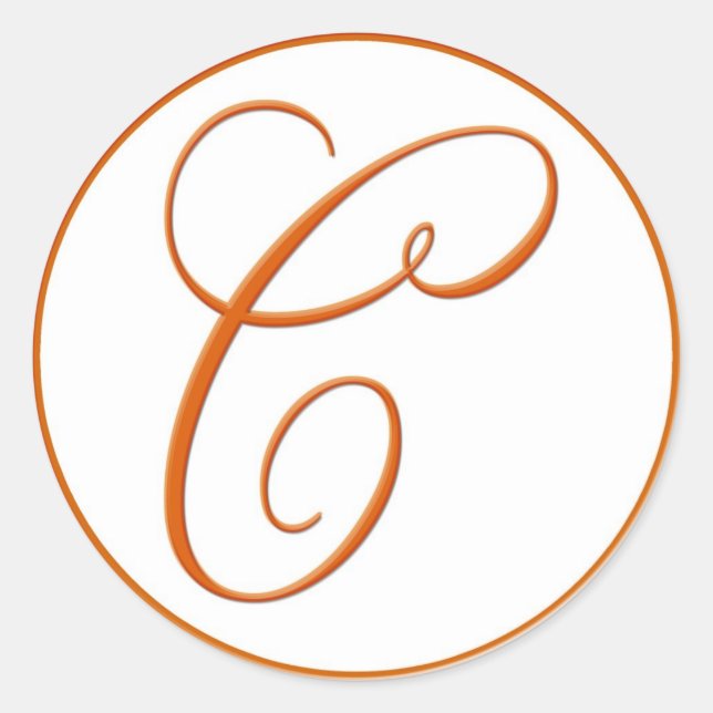 Adesivo Redondo Envelope ORANGE Selo com monograma - 3 polegadas (Frente)