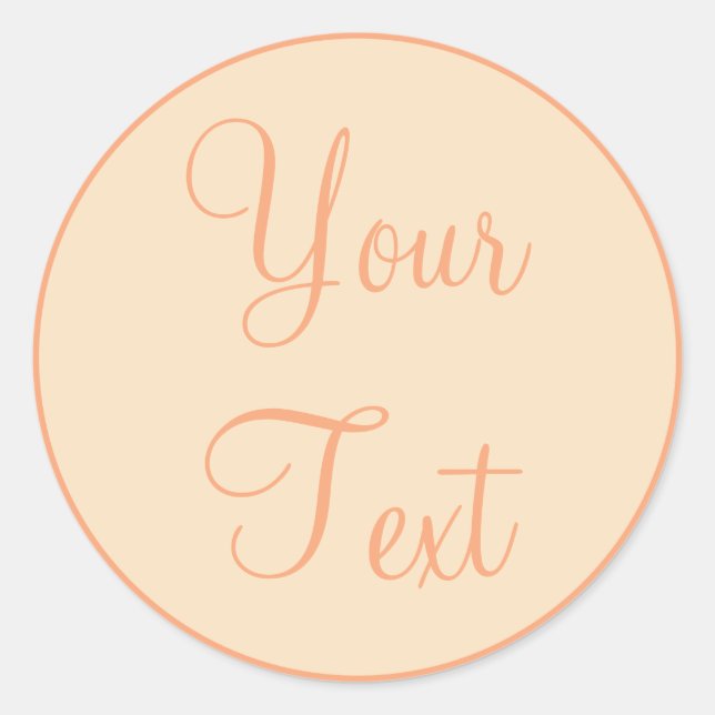 Adesivo Redondo Envelope Peach e Creme com texto personalizado (Frente)