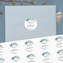 Envelope personalizado de casamento Dusty Eucalypt
