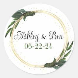 Adesivo Redondo Envelope personalizado de casamento ou autocolante