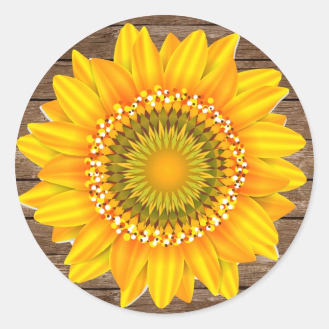 Adesivo Redondo Envelope Russo Sunflower Sticker (Frente)