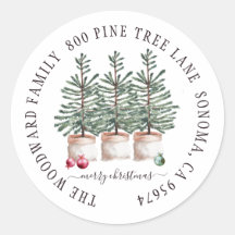 Envelope Rustic Wood Christmas Trees Family