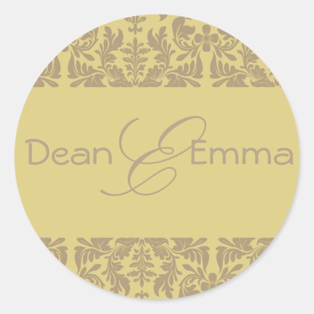 Adesivo Redondo Envelope Sealers Presente com monograma (Frente)