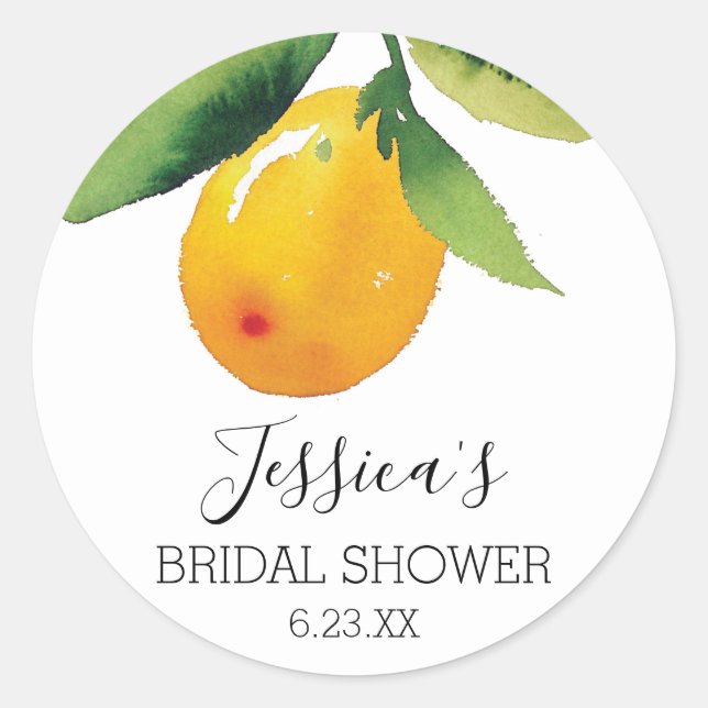 Adesivo Redondo Envelope Seals Limão Citrus Favor Stickers (Frente)