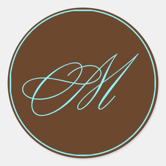 Adesivo Redondo Envelope Selo De Chocolate E Casamento De Monogram (Frente)