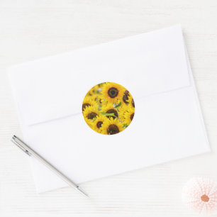 Adesivo Redondo Envelope Sunflower Selo