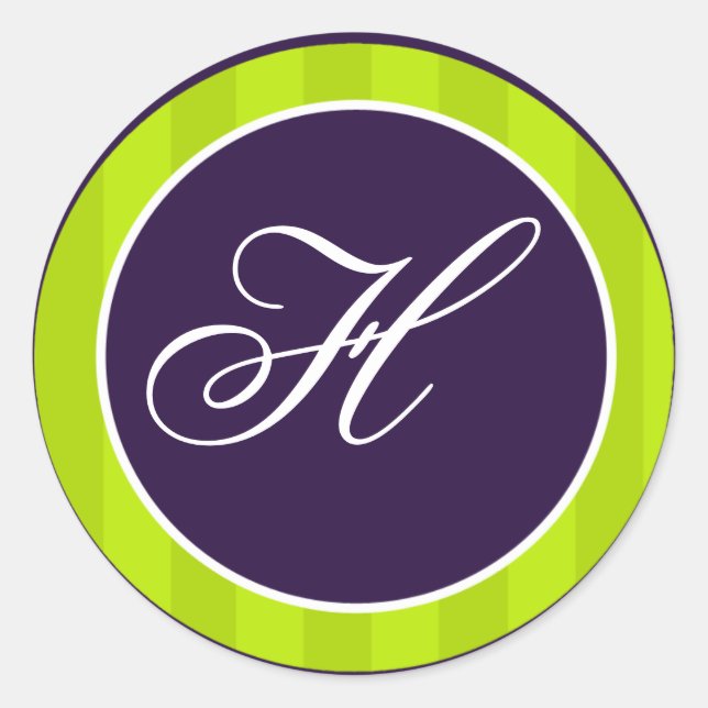 Adesivo Redondo Envelope Verde limão e roxo 20 - 1,5" (Frente)