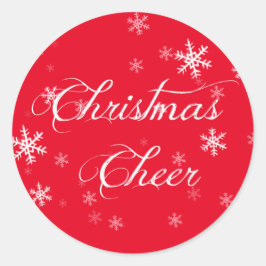 Adesivo Redondo Envelope Vermelho Cheer Cheer no Floco de Neve