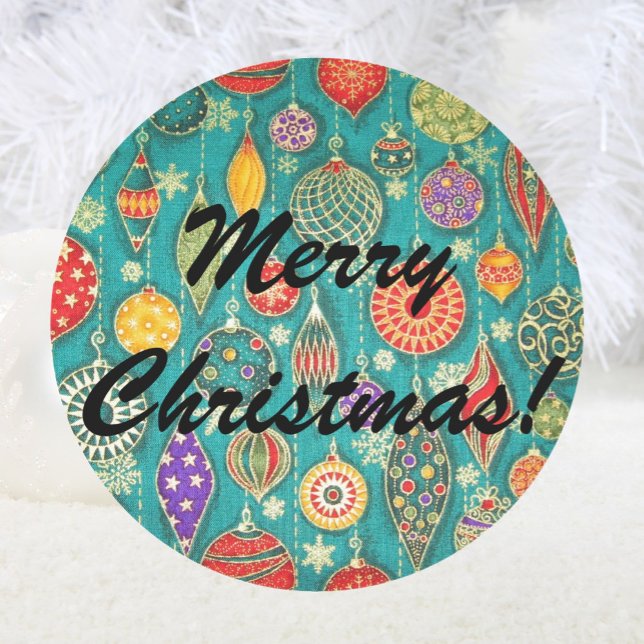 Adesivo Redondo Envelopes de árvores de Natal Retroativos (Criador carregado)