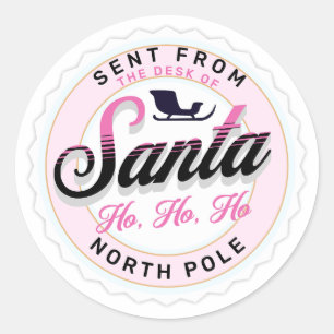 Adesivo Redondo Enviado do Carimbo de Papais noeis