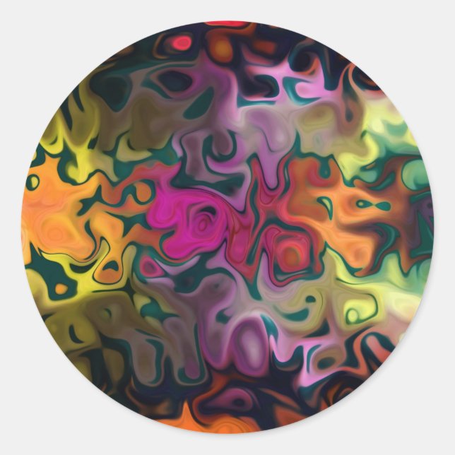 Adesivo Redondo Enviando Abstrato da Sorte (Frente)