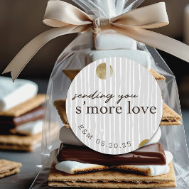 Adesivo Redondo Enviando Mais Amor Favor de Casamento Smores