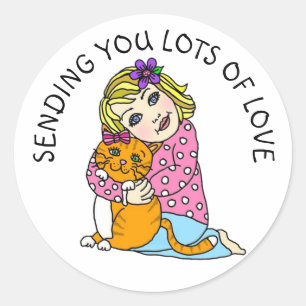 Adesivo Redondo Enviando muito amor para você