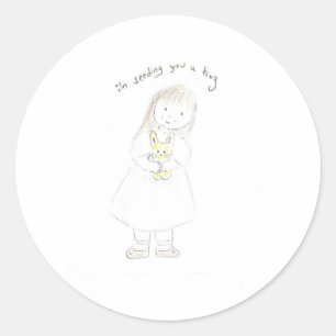 Adesivo Redondo Enviando um abraço