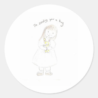 Adesivo Redondo Enviando um abraço