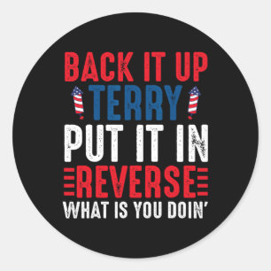 Adesivo Redondo Envie Terry para o reverso 4 de julho