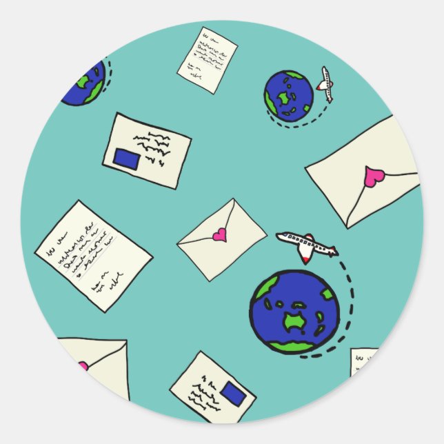 Adesivo Redondo Envie um e-mail pelo mundo (Frente)