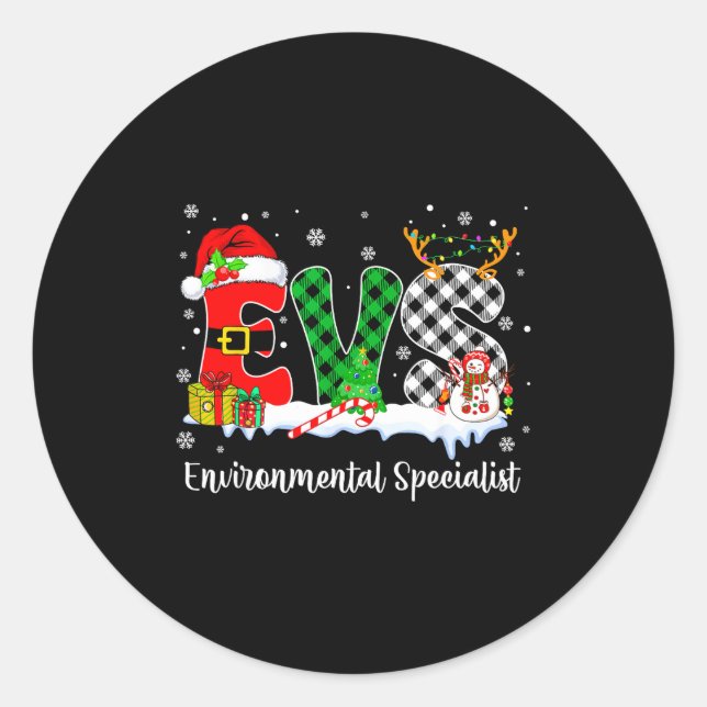Adesivo Redondo Environmental Specialist Christmas Lights Red Plai (Frente)