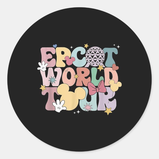 Adesivo Redondo Epcot World Tour (Frente)