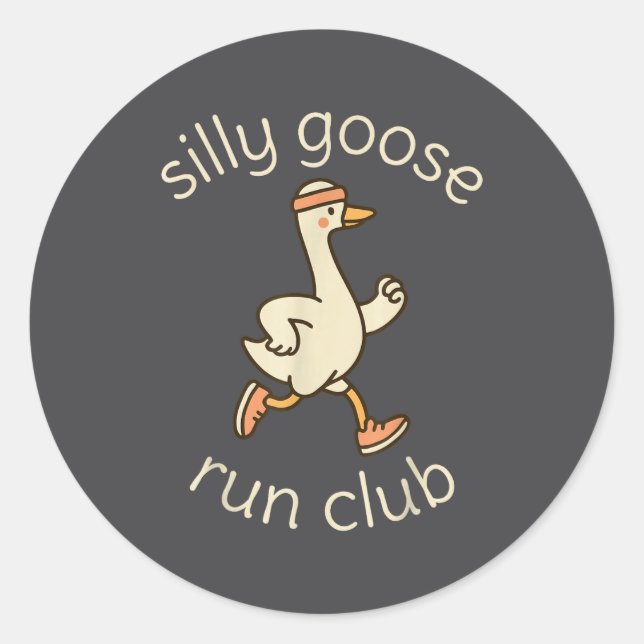 Adesivo Redondo Epic Club Sport Silly Marathon Gymer Running Goose (Frente)