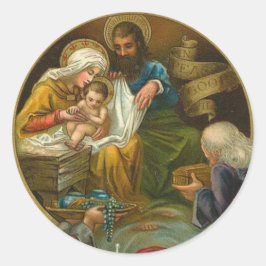 Adesivo Redondo Epifania Religiosa Jesus Mary Joseph Natal