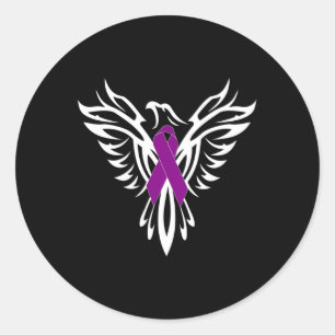 Adesivo Redondo Epilepsia Consciência Roxa Fênix
