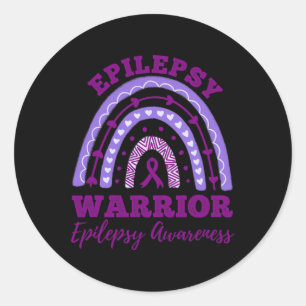 Adesivo Redondo Epilepsia Guerreira Sensibilização Arco-Íris