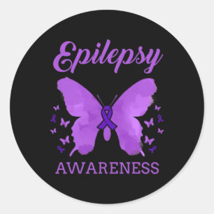 Adesivo Redondo Epilepsia Sensibilização Borboletas Epilepsia