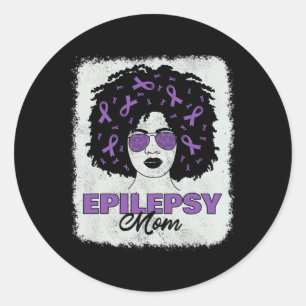 Adesivo Redondo Epilepsia Sensibilização Mãe Mulheres Afro-America