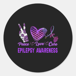 Adesivo Redondo Epilepsia Sensibilização Paz Amor Presente Puro